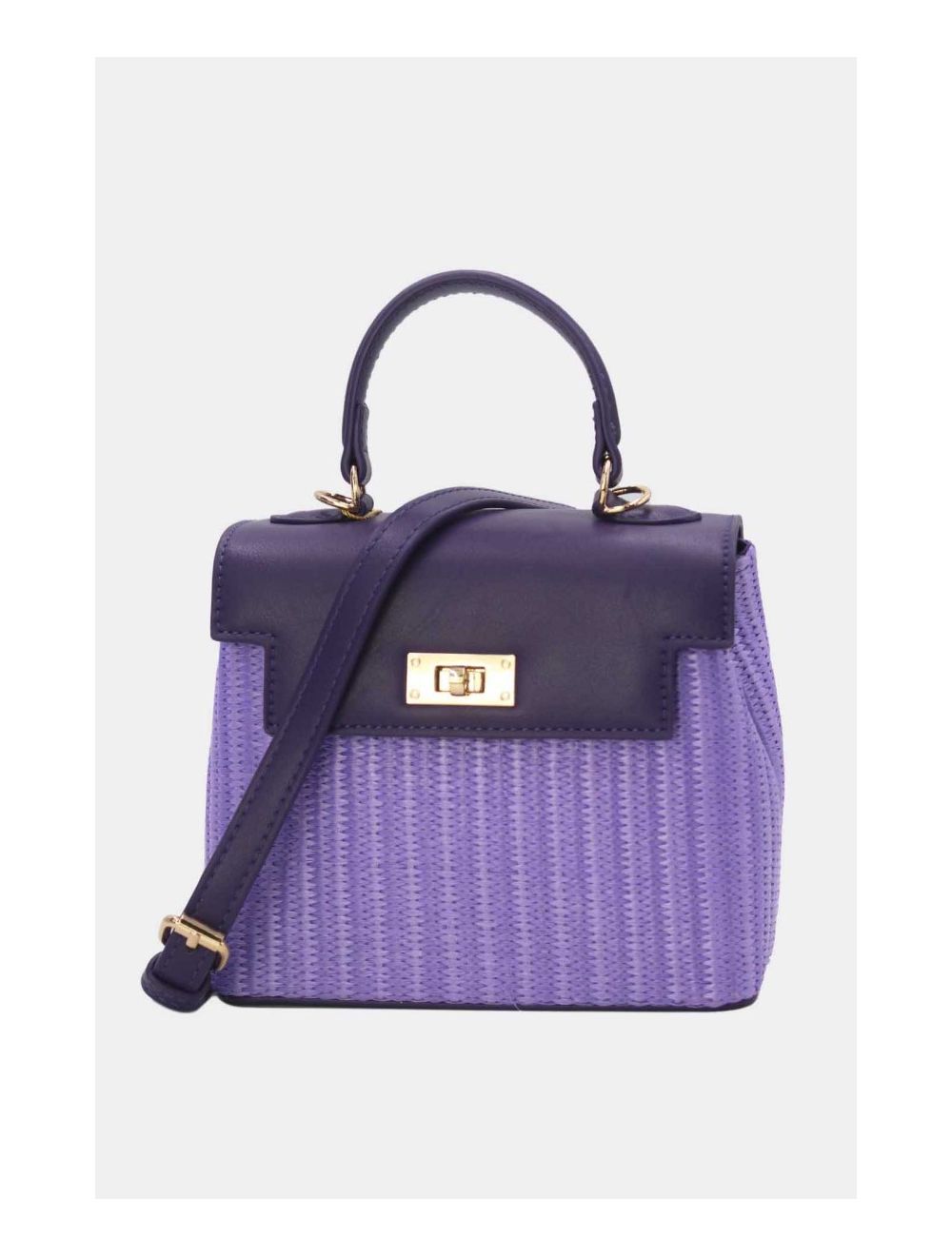 Tom&eva Petit Sac à Main Effet Paille 24P-5926A-Purple/Purple