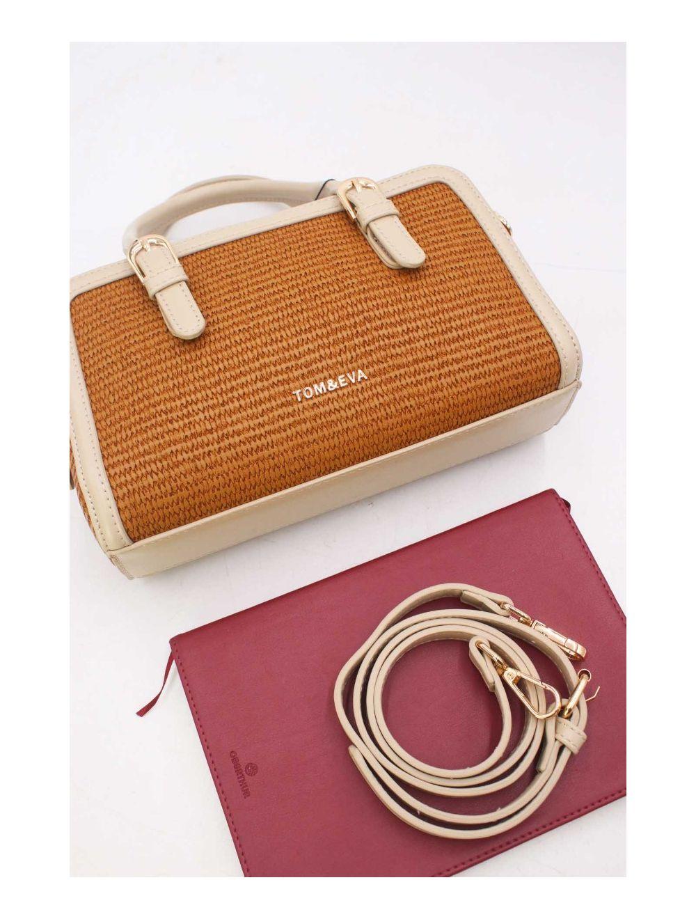 tom&eva Petit Sac à Main Effet Paille 24P-6021-Abricot