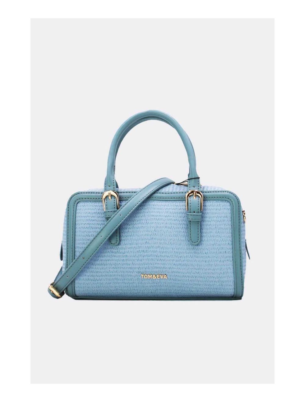 Tom&eva Petit Sac à Main Effet Paille 24P-6021-Bleu