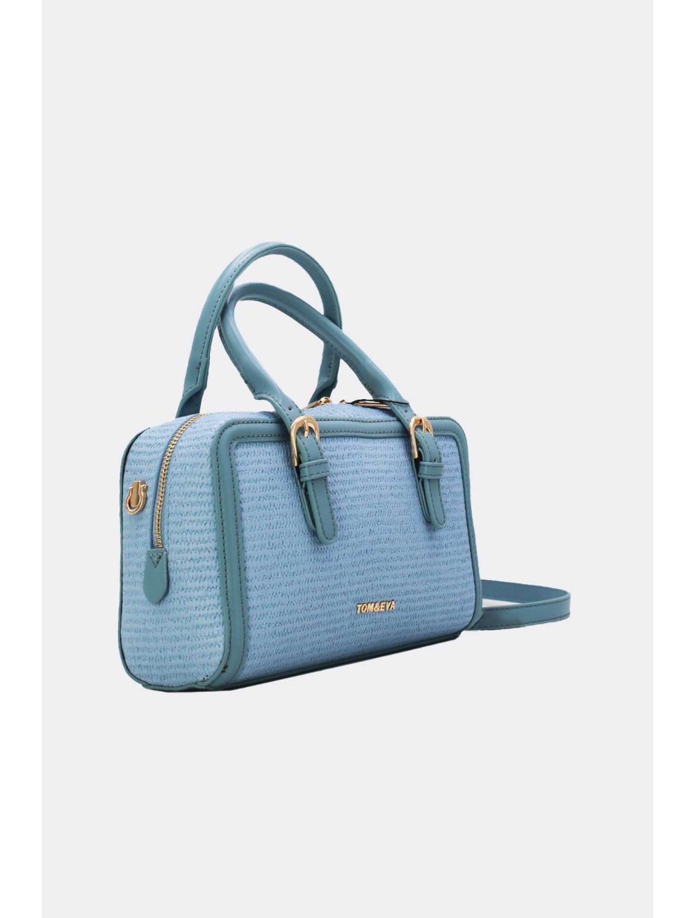 Tom&eva Petit Sac à Main Effet Paille 24P-6021-Bleu