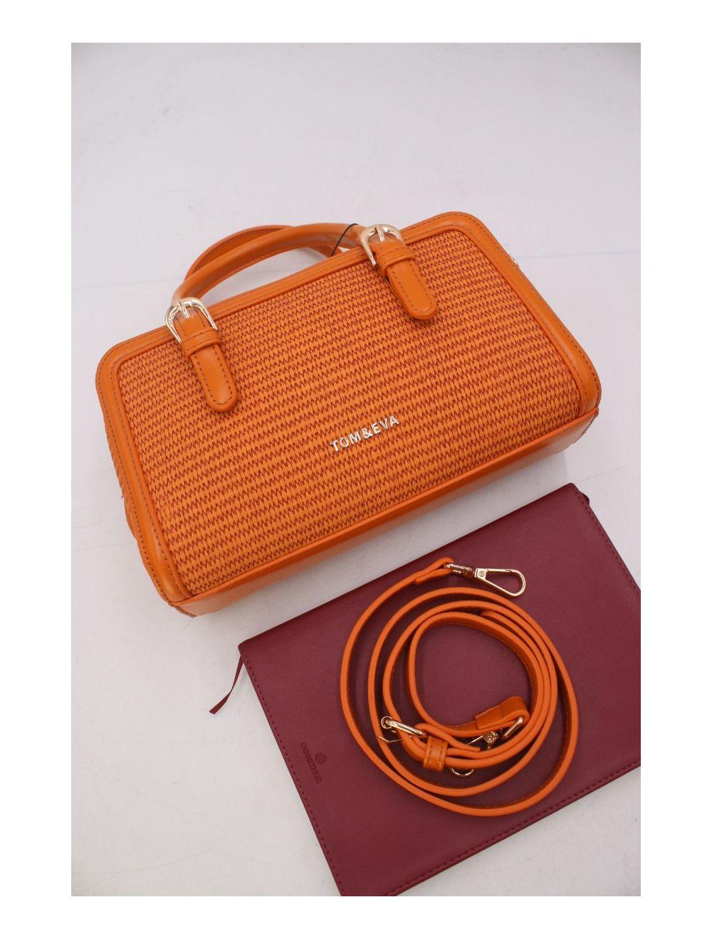 tom&eva Petit Sac à Main Effet Paille 24P-6021-Orange