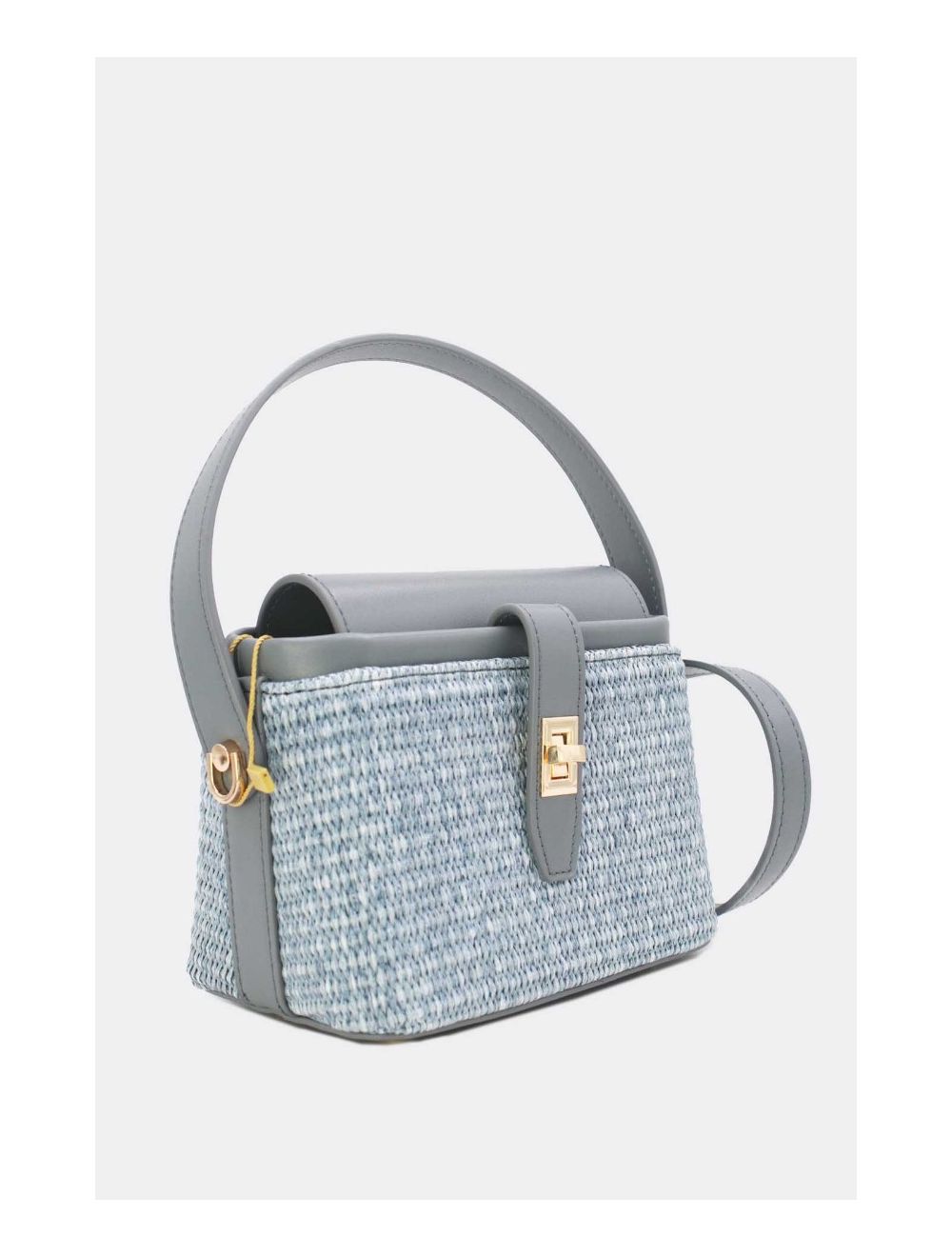 Tom&eva Petit Sac à Main Effet Paille 24P-6067-Blue/Blue