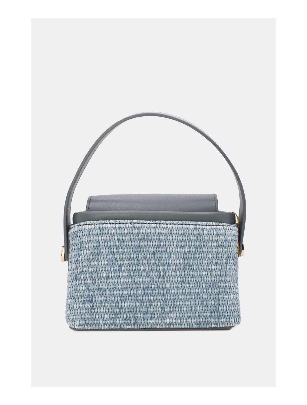 Tom&eva Petit Sac à Main Effet Paille 24P-6067-Blue/Blue