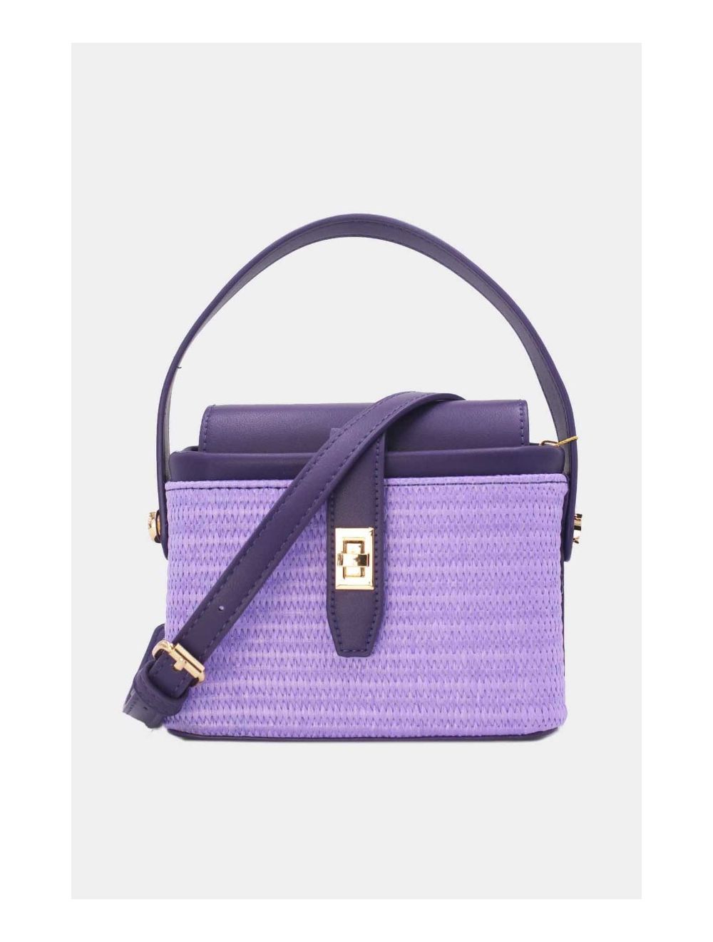 Tom&eva Petit Sac à Main Effet Paille 24P-6067-Purple/Purple