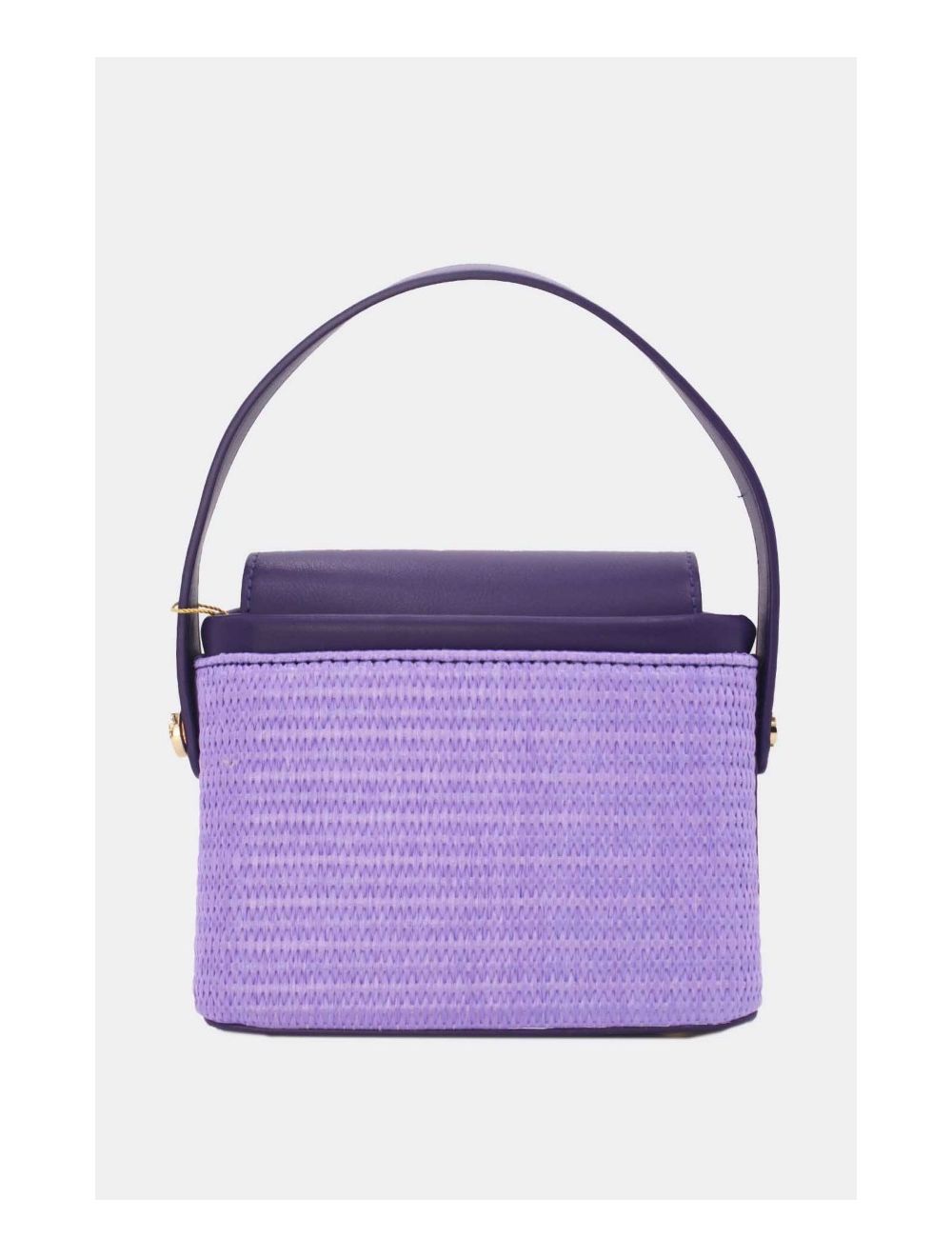 Tom&eva Petit Sac à Main Effet Paille 24P-6067-Purple/Purple