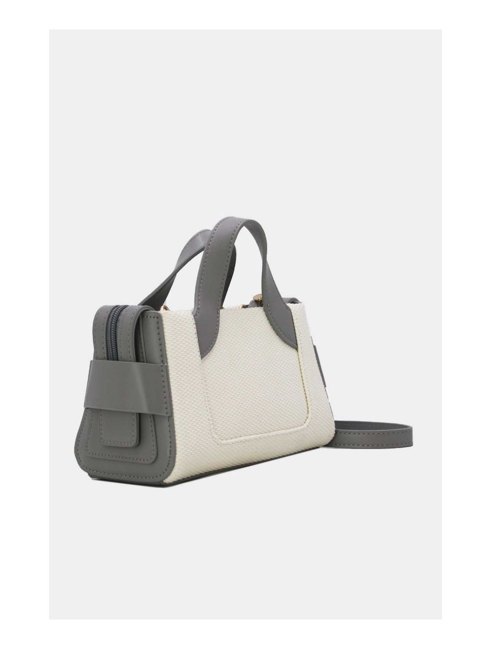Tom&eva Petit Sac à Main Effet Paille Style Vintage 24P-6064-Gris