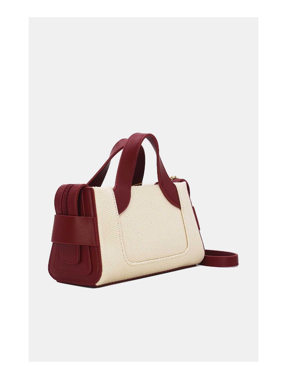 Tom&eva Petit Sac à Main Effet Paille Style Vintage 24P-6064-Rouge