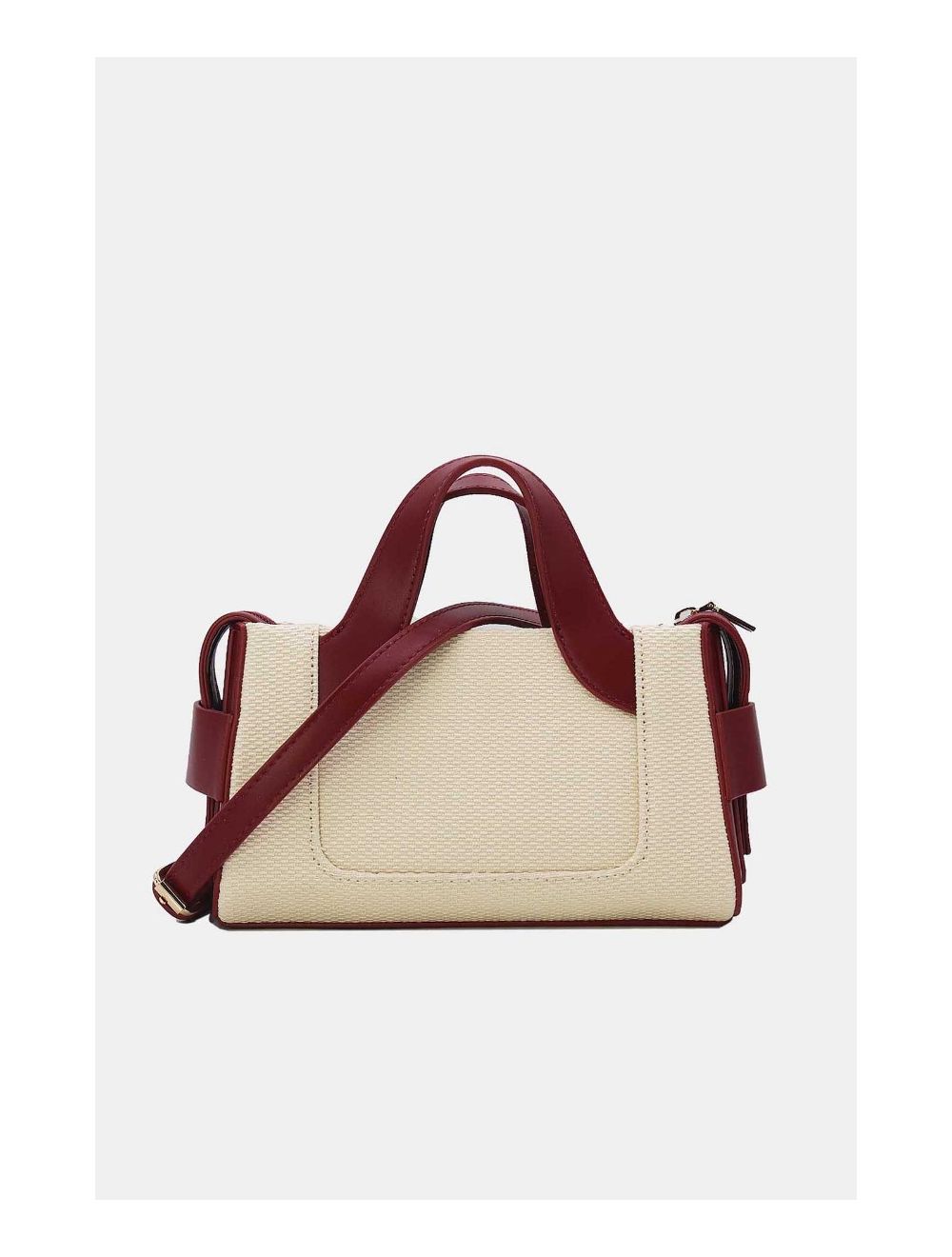 tom&eva Petit Sac à Main Effet Paille Style Vintage 24P-6064-Rouge