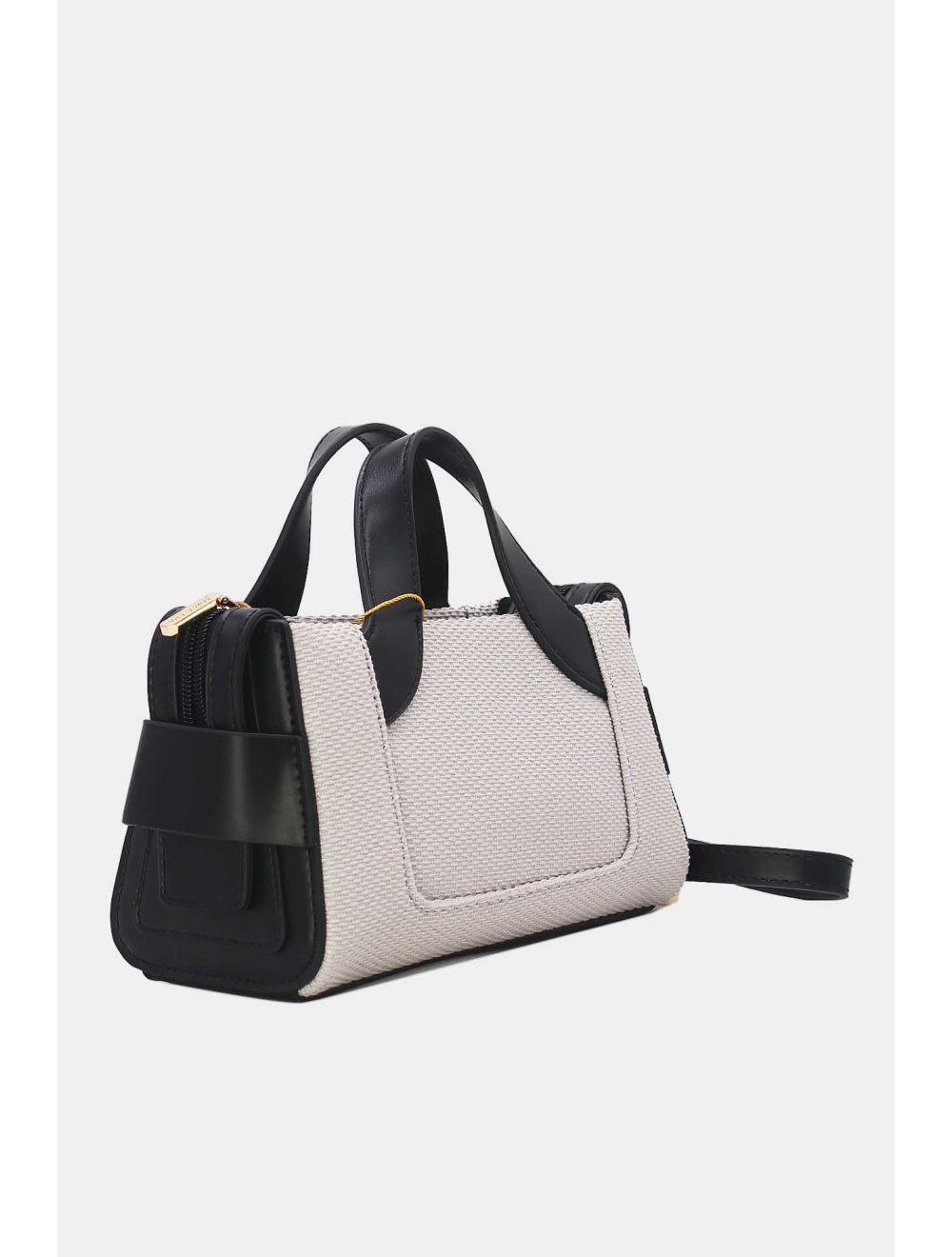 Tom&eva Petit Sac à Main Effet Paille Style Vintage 24P-6064-Noir