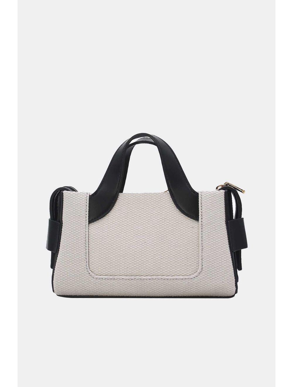 Tom&eva Petit Sac à Main Effet Paille Style Vintage 24P-6064-Noir
