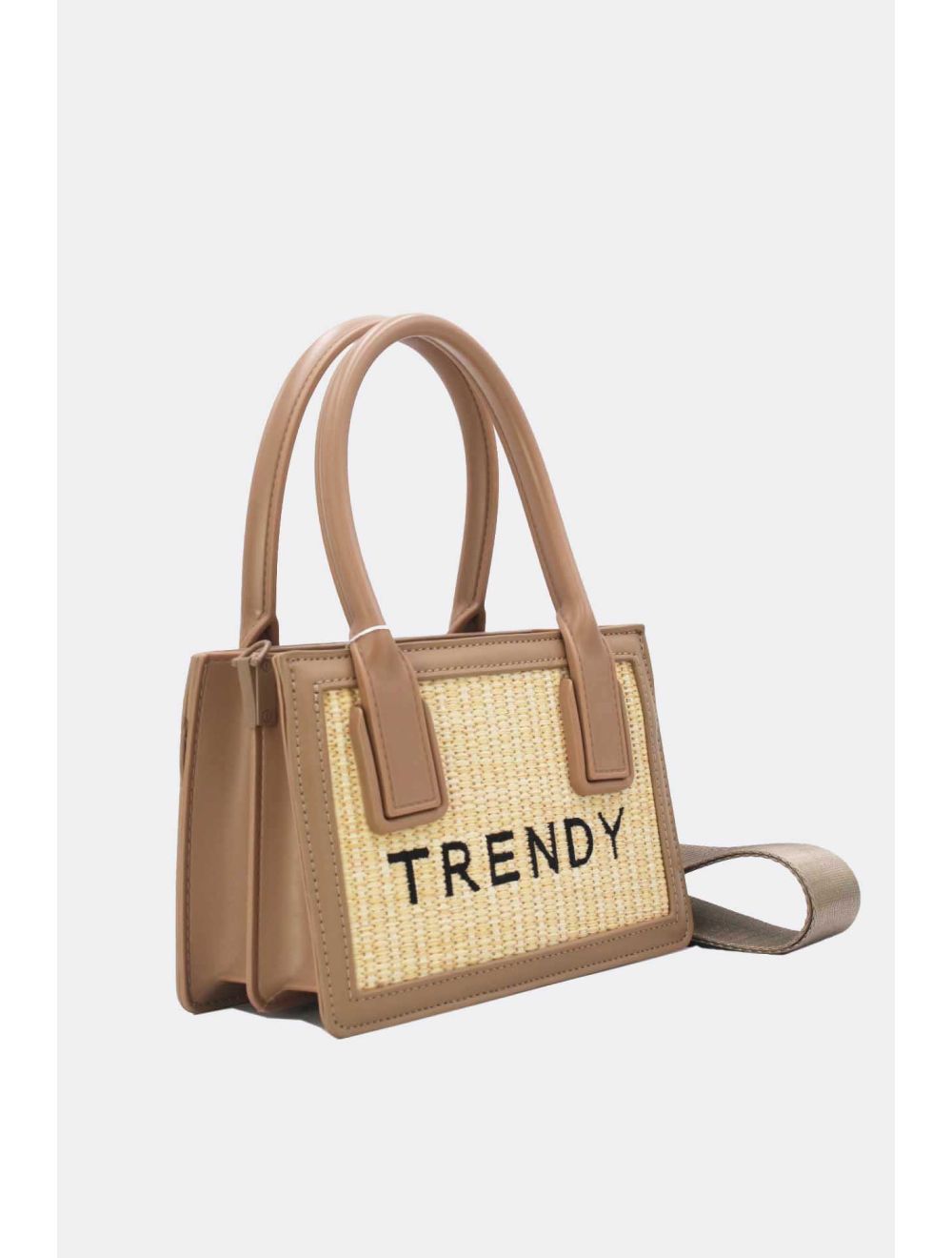 Tom&eva Petit Sac à Main Effet Paille Style Vintage 24P-6060-Abricot