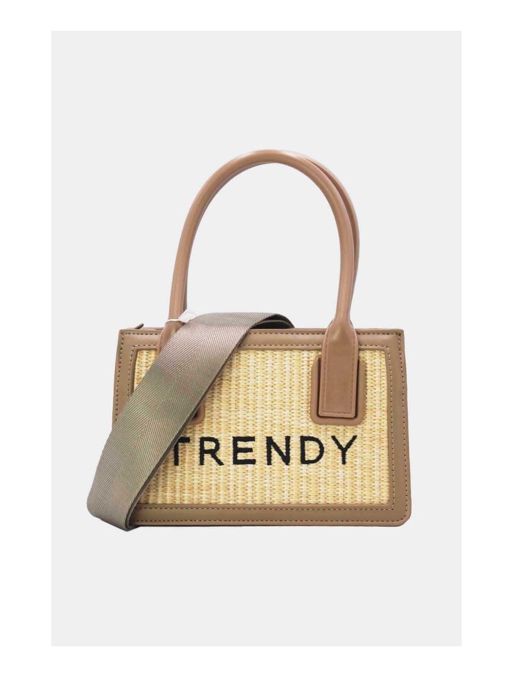 tom&eva Petit Sac à Main Effet Paille Style Vintage 24P-6060-Abricot