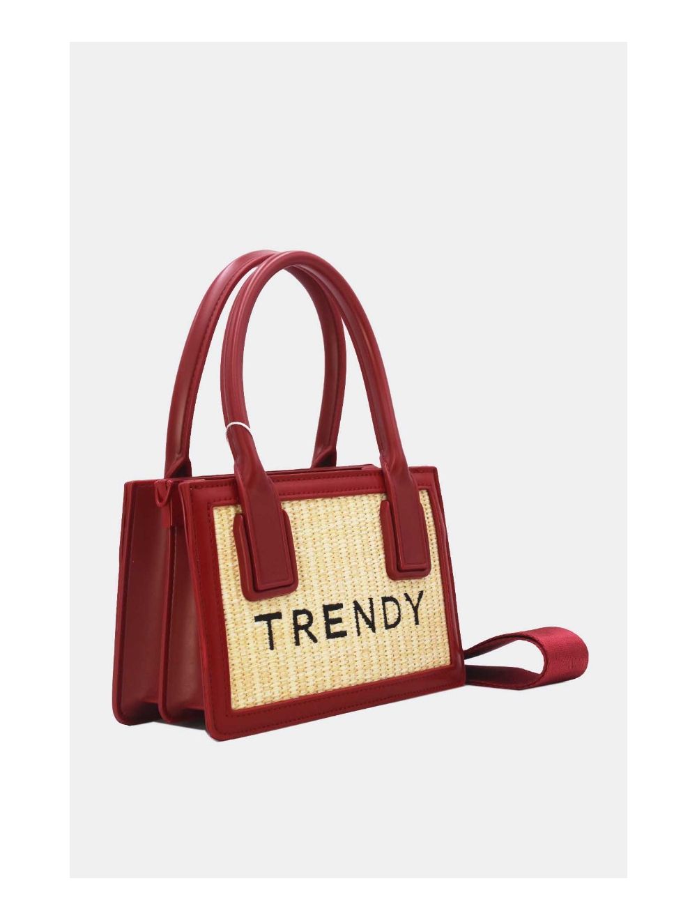 Tom&eva Petit Sac à Main Effet Paille Style Vintage 24P-6060-Rouge
