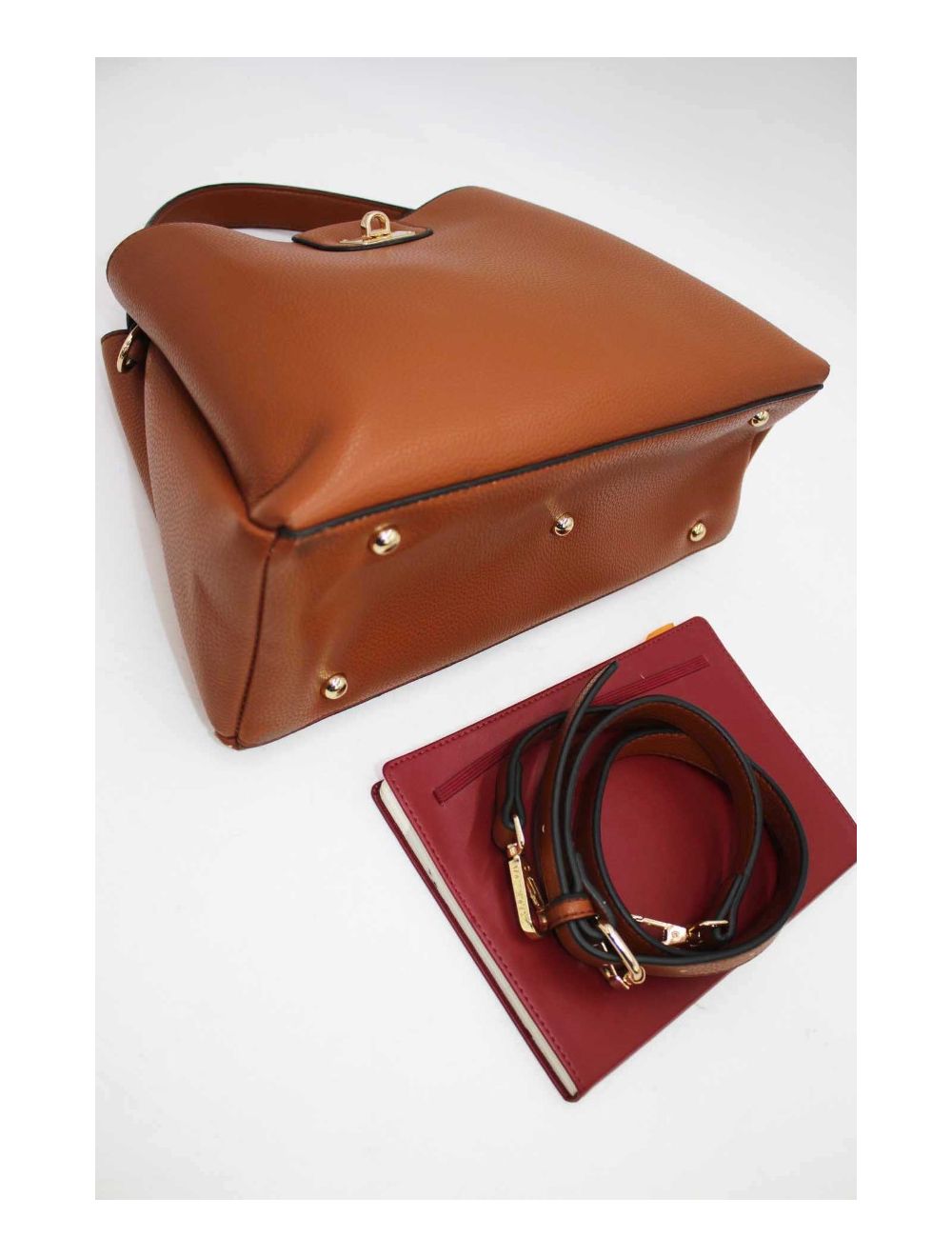 tom&eva Petit Sac à Main Effet Paille Style Vintage 24P-6060-Café