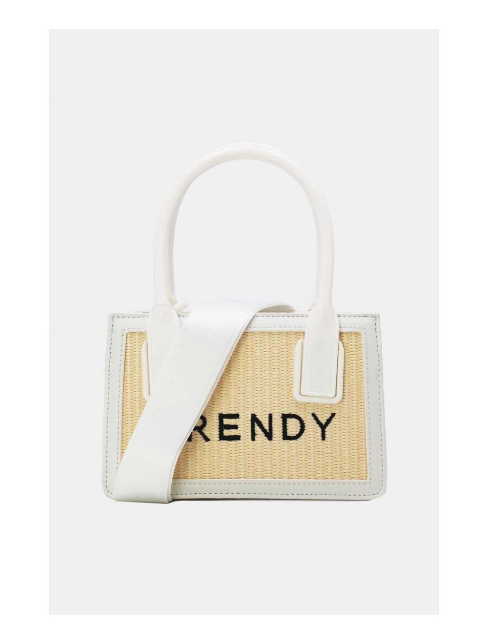 Tom&eva Petit Sac à Main Effet Paille Style Vintage 24P-6060-Blanc