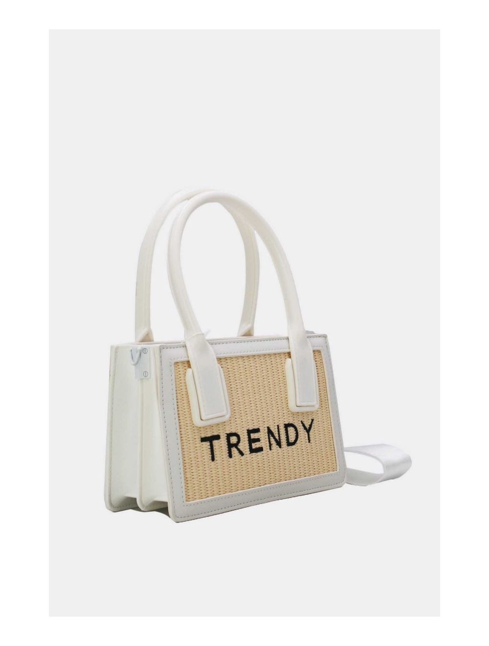 Tom&eva Petit Sac à Main Effet Paille Style Vintage 24P-6060-Blanc