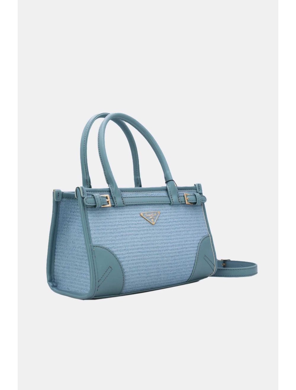 Tom&eva Petit Sac à Main Effet Paille Style Vintage 24P-6020-Bleu
