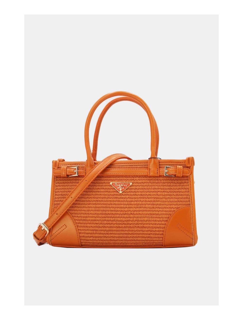 Tom&eva Petit Sac à Main Effet Paille Style Vintage 24P-6020-Orange