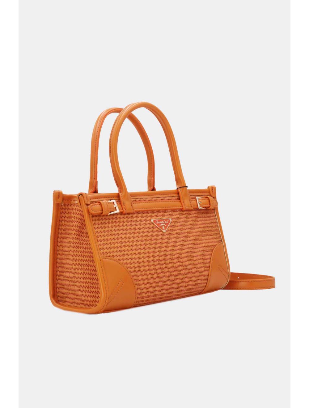Tom&eva Petit Sac à Main Effet Paille Style Vintage 24P-6020-Orange