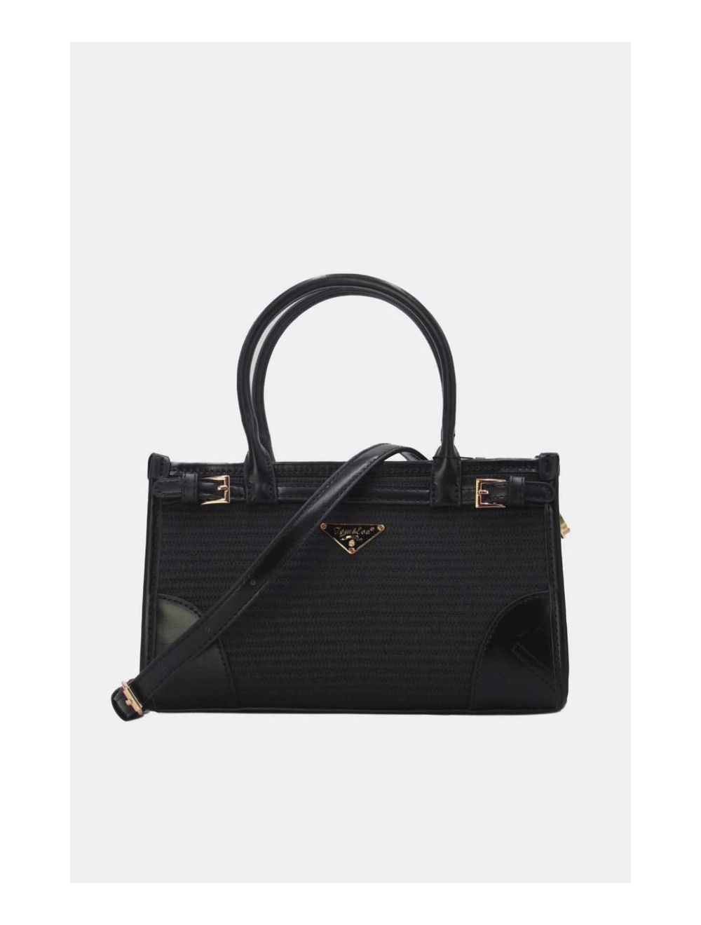Tom&eva Petit Sac à Main Effet Paille Style Vintage 24P-6020-Noir