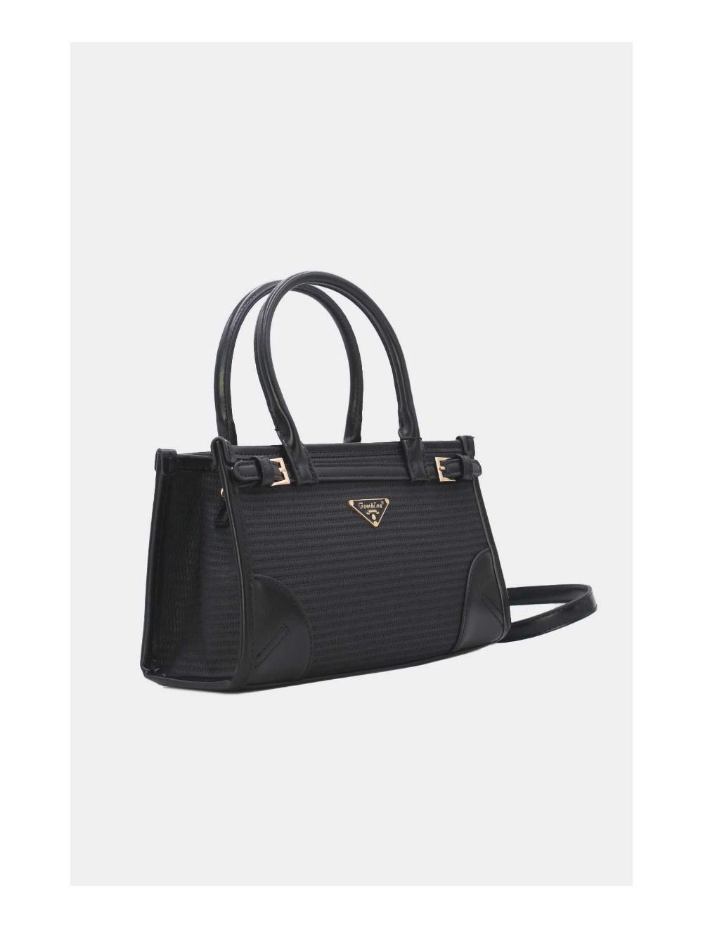 Tom&eva Petit Sac à Main Effet Paille Style Vintage 24P-6020-Noir