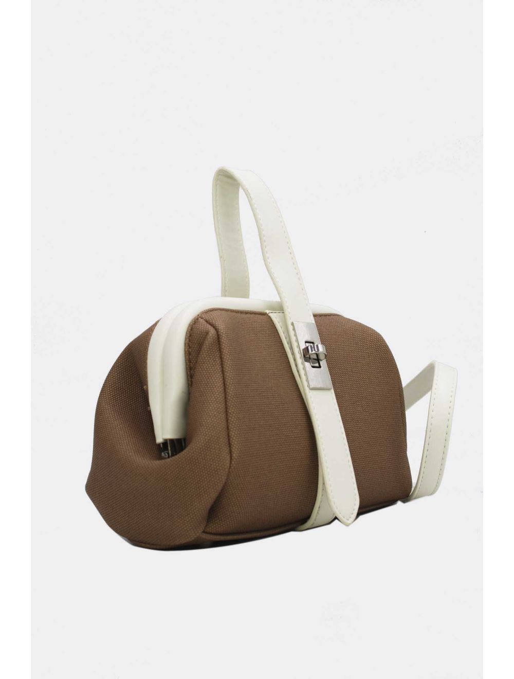 Tom&eva Petit Sac à Main Effet Tissu 24P-6019-Khaki/White