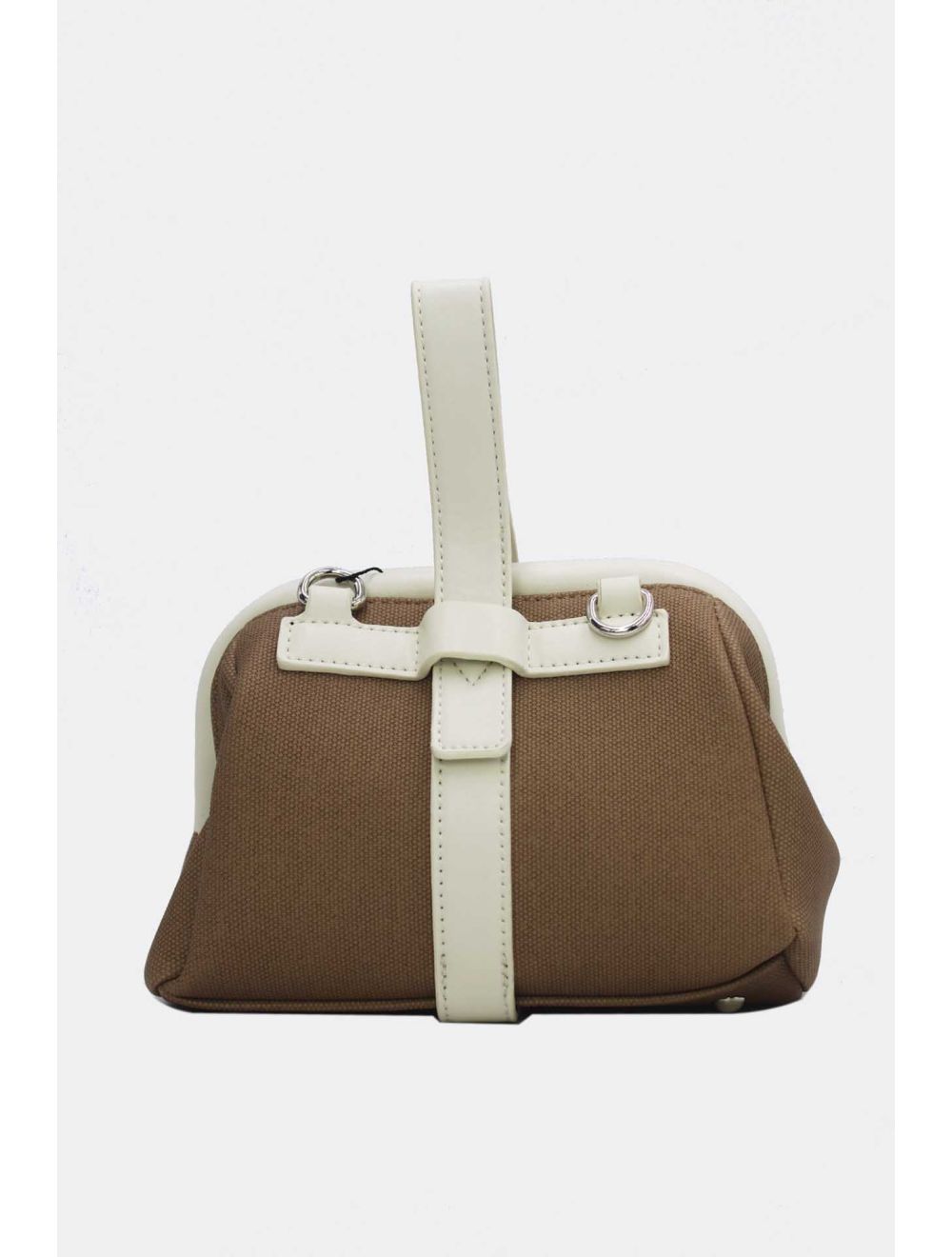 Tom&eva Petit Sac à Main Effet Tissu 24P-6019-Khaki/White