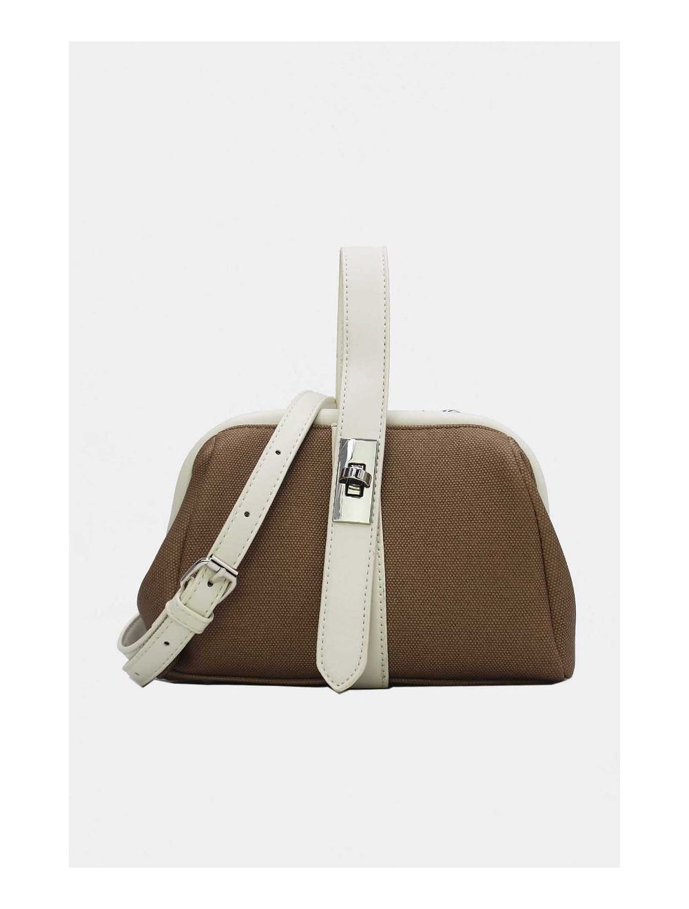 tom&eva Petit Sac à Main Effet Tissu 24P-6019-Khaki/White
