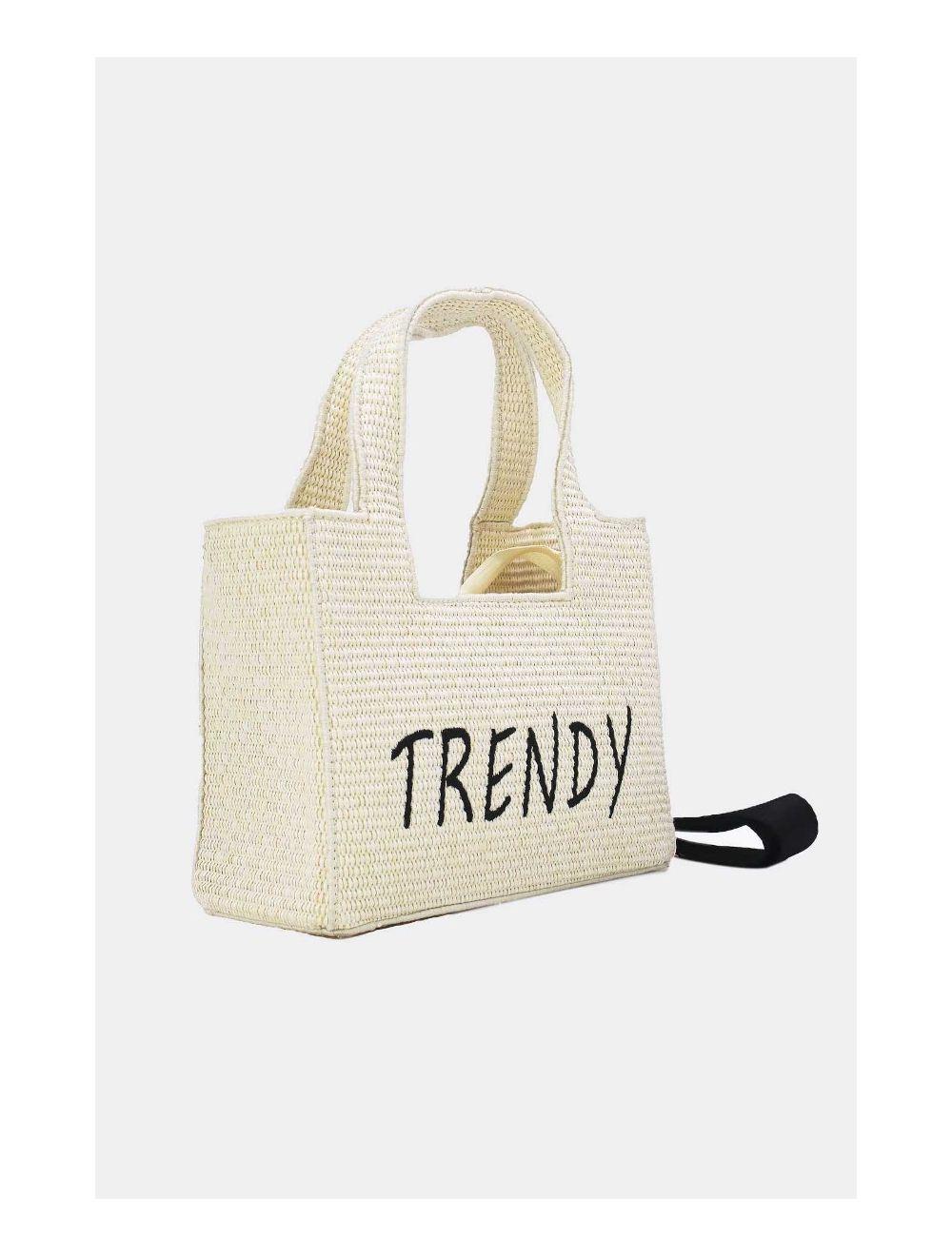 Tom&eva Petit Sac à Main En Paille Minimaliste 24P-6082-Beige/BK