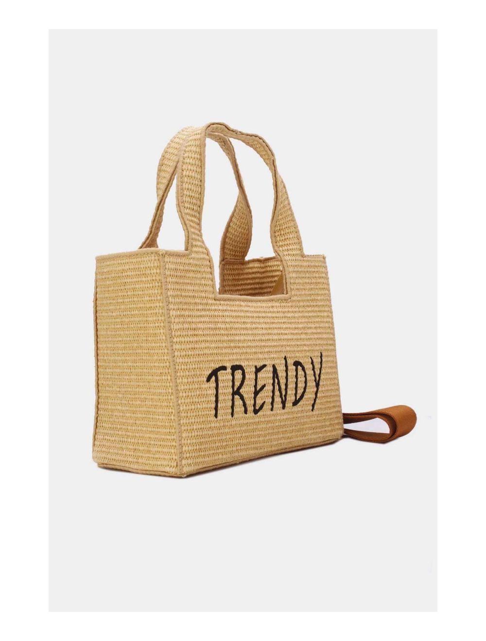 Tom&eva Petit Sac à Main En Paille Minimaliste 24P-6082-Khaki/BR