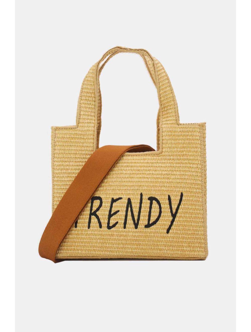 Tom&eva Petit Sac à Main En Paille Minimaliste 24P-6082-Khaki/BR