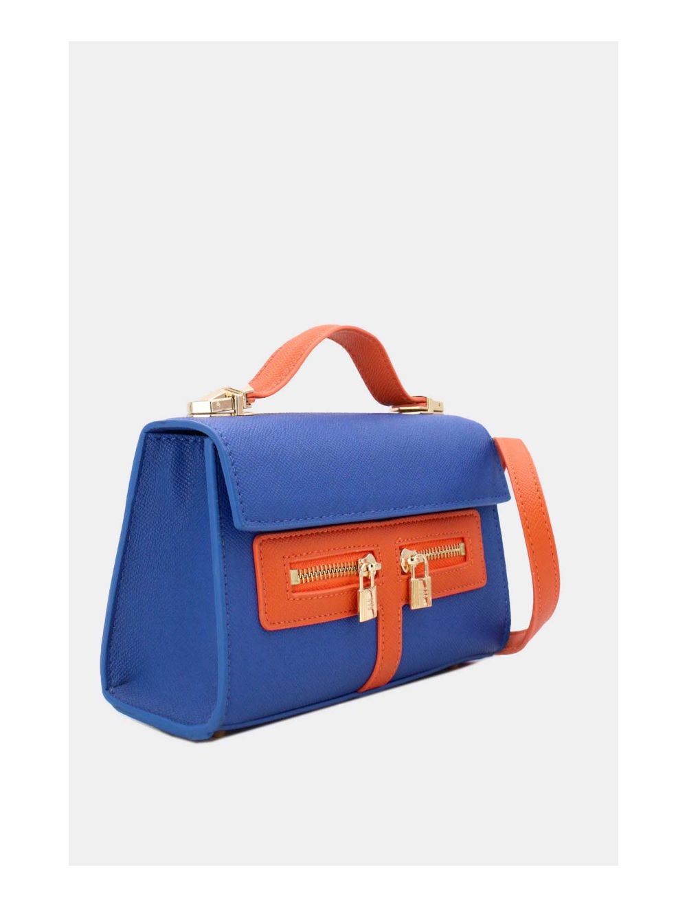 Tom&eva Petit Sac à Main Orné Lock 24P-5953-Blue/Orange