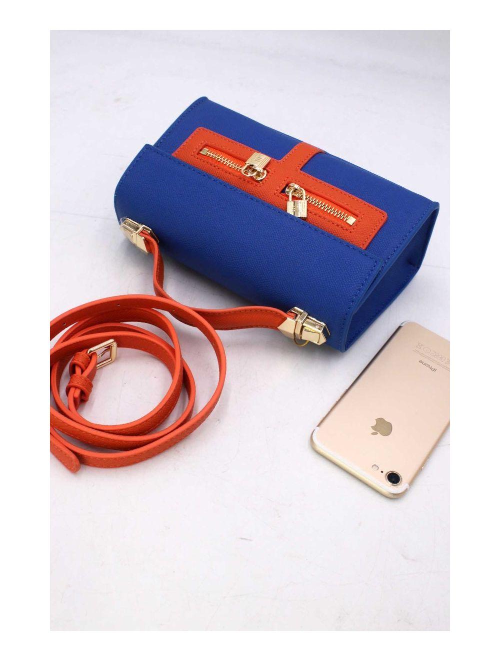 Tom&eva Petit Sac à Main Orné Lock 24P-5953-Blue/Orange