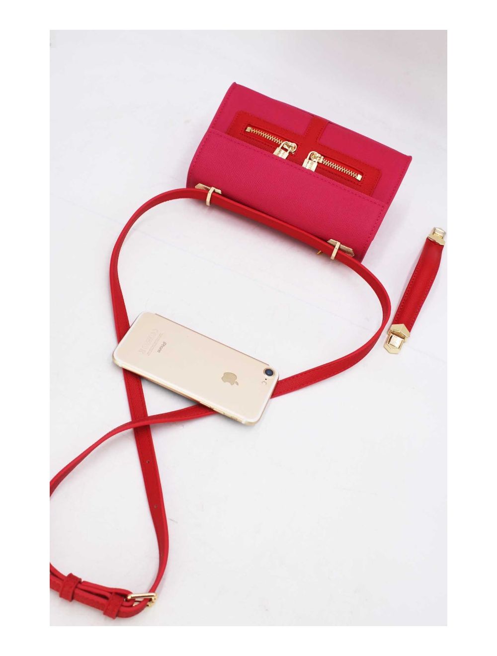 Tom&eva Petit Sac à Main Orné Lock 24P-5953-Pink/Red