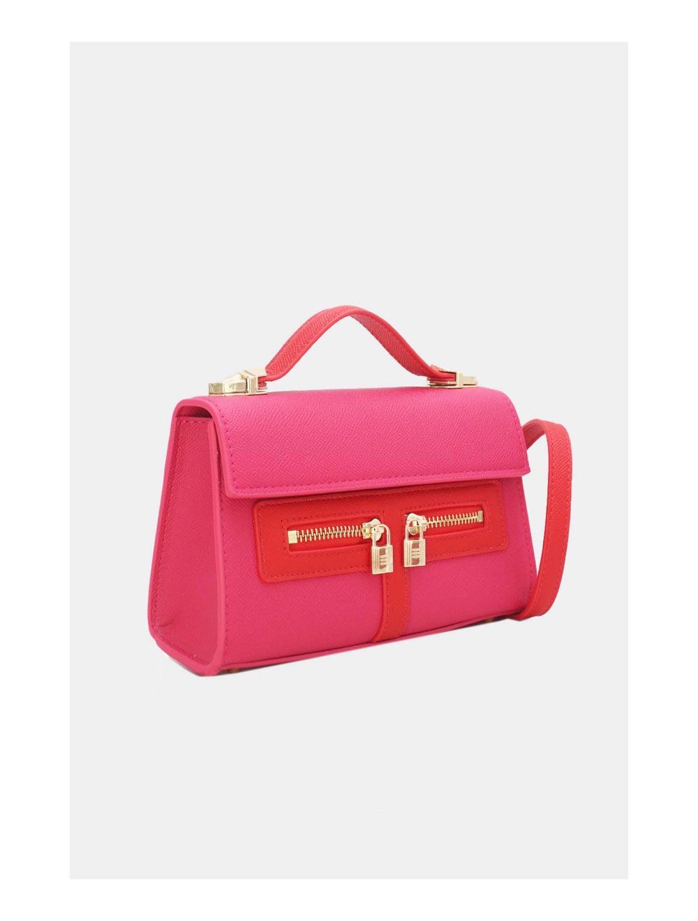 tom&eva Petit Sac à Main Orné Lock 24P-5953-Pink/Red