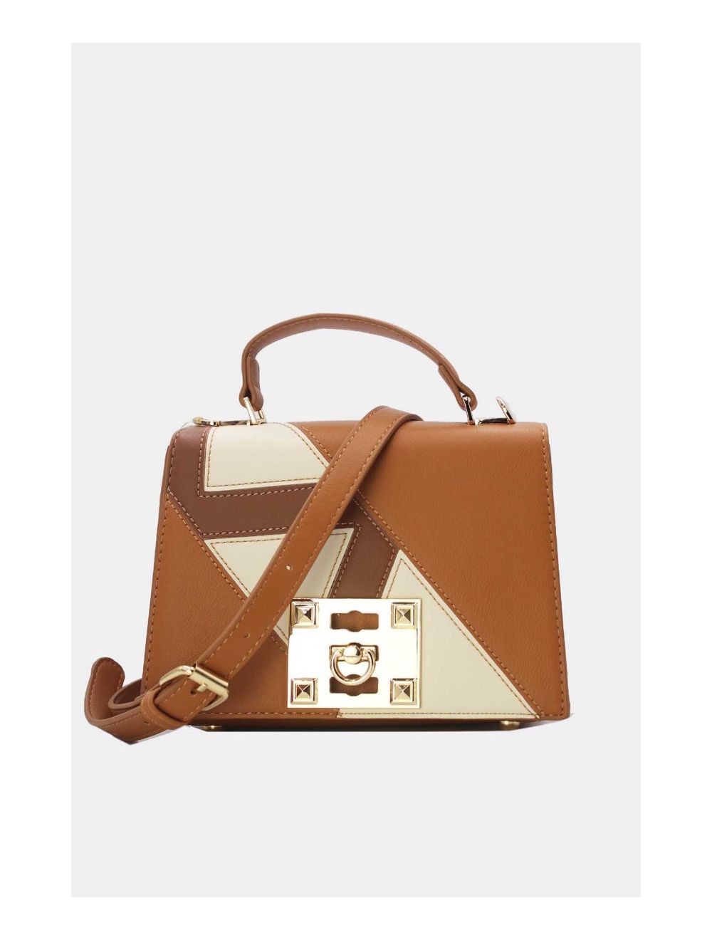 tom&eva Petit Sac à Main Patchwork Moderne 24P-5964-Marron