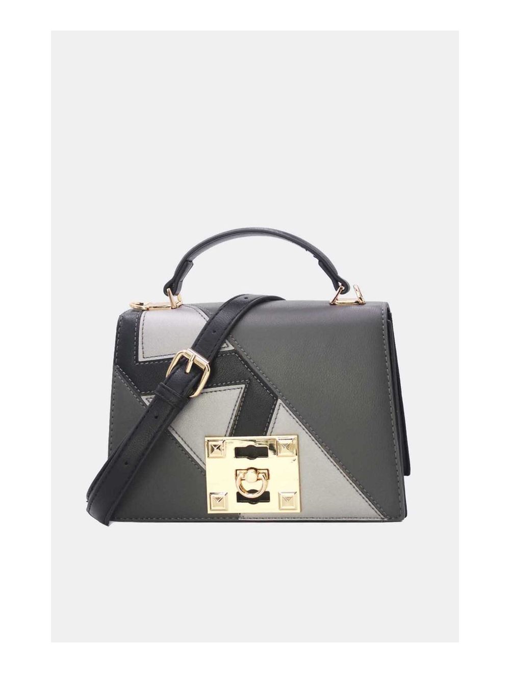 Tom&eva Petit Sac à Main Patchwork Moderne 24P-5964-Noir