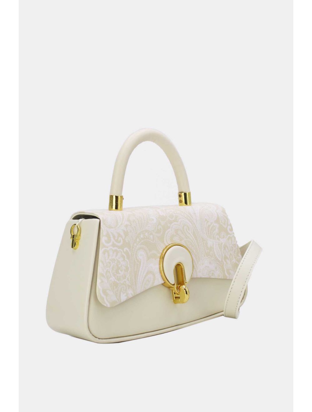 Tom&eva Petit Sac à Main Rigide Effet Broderie 24P-1012-Beige