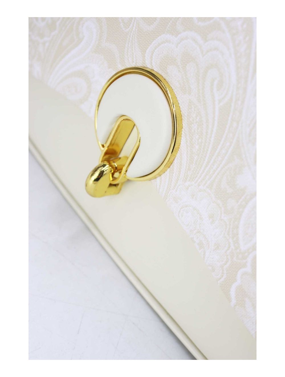 tom&eva Petit Sac à Main Rigide Effet Broderie 24P-1012-Beige