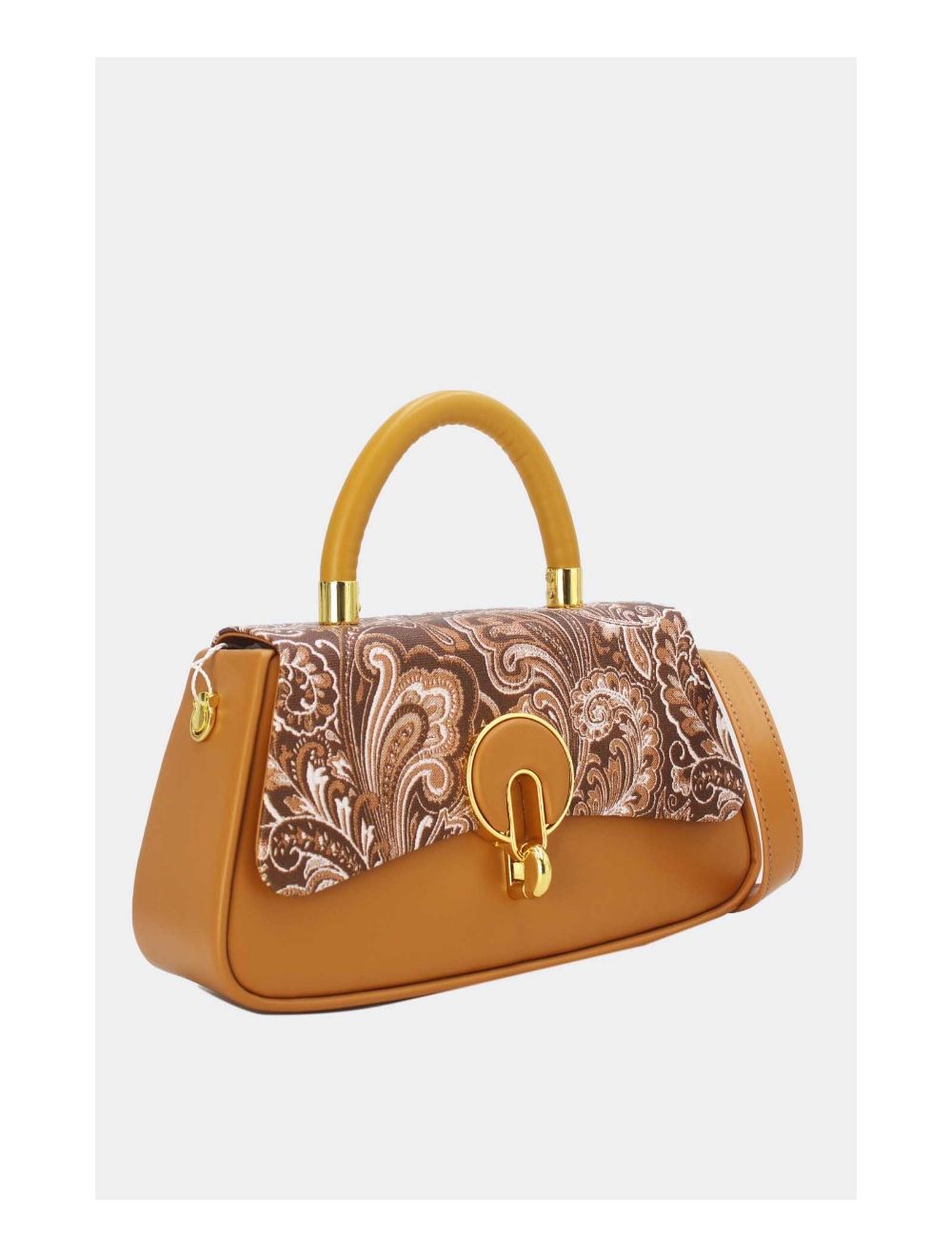 Tom&eva Petit Sac à Main Rigide Effet Broderie 24P-1012-Marron
