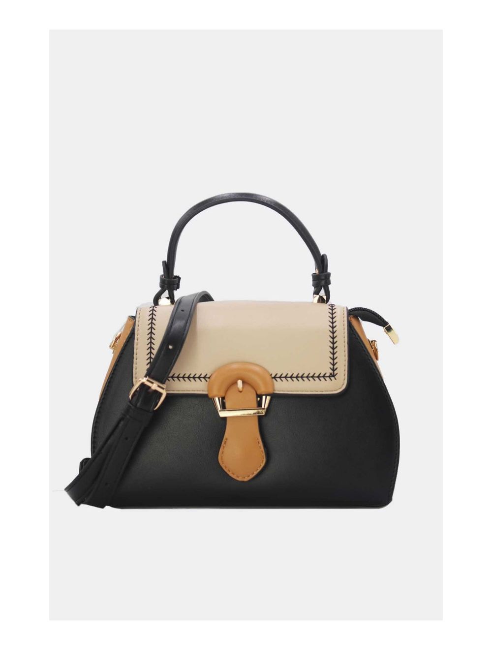 Tom&eva Petit Sac à Main Style Vintage 24P-5976-Black/AP/L.Brown