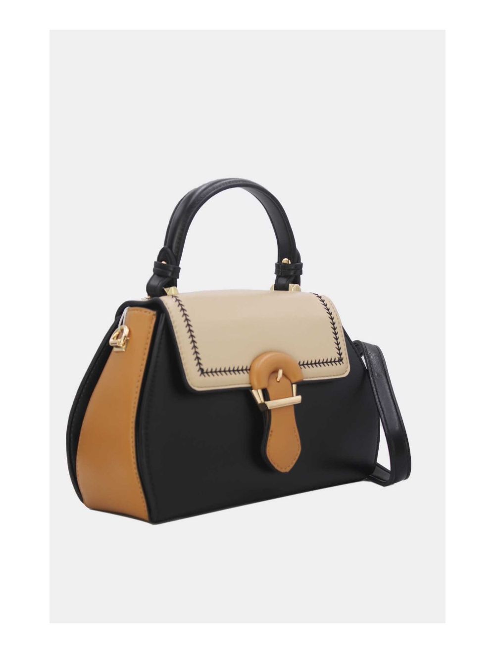 Tom&eva Petit Sac à Main Style Vintage 24P-5976-Black/AP/L.Brown