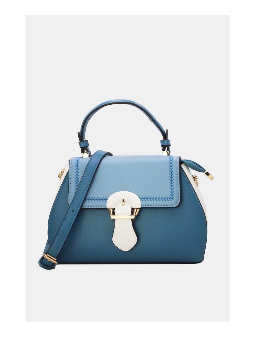 Tom&eva Petit Sac à Main Style Vintage 24P-5976-Blue/L.Blue/White
