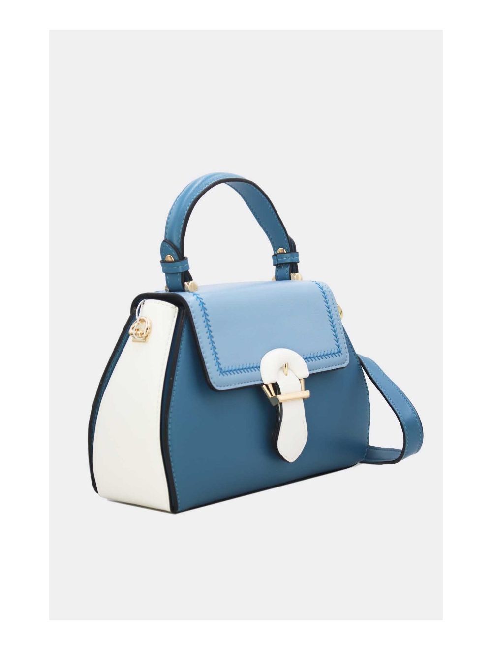 Tom&eva Petit Sac à Main Style Vintage 24P-5976-Blue/L.Blue/White