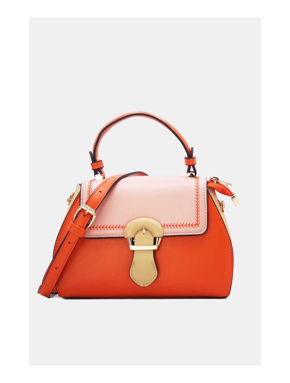 tom&eva Petit Sac à Main Style Vintage 24P-5976-Orange/PK/Yellow