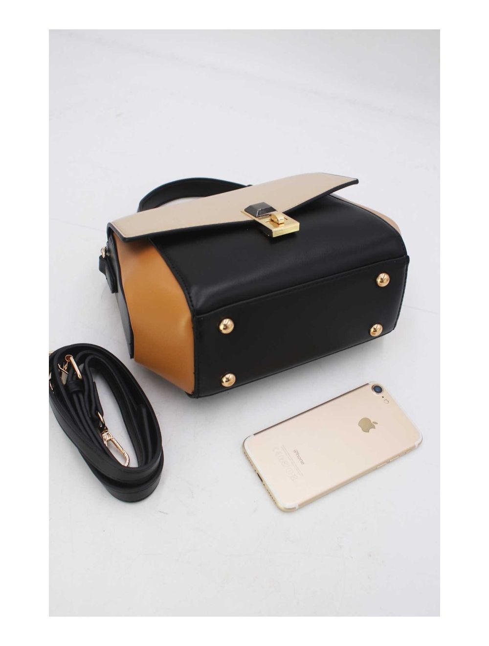 tom&eva Petit Sac à Main Style Vintage 24P-5981-Black/AP/L.Brown