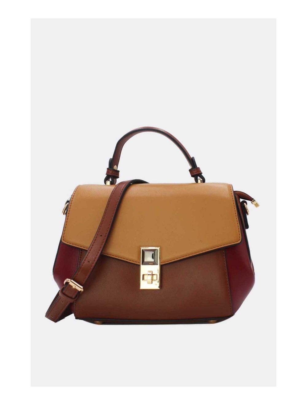 Tom&eva Petit Sac à Main Style Vintage 24P-5981-D.Brown/L.BR/Wine