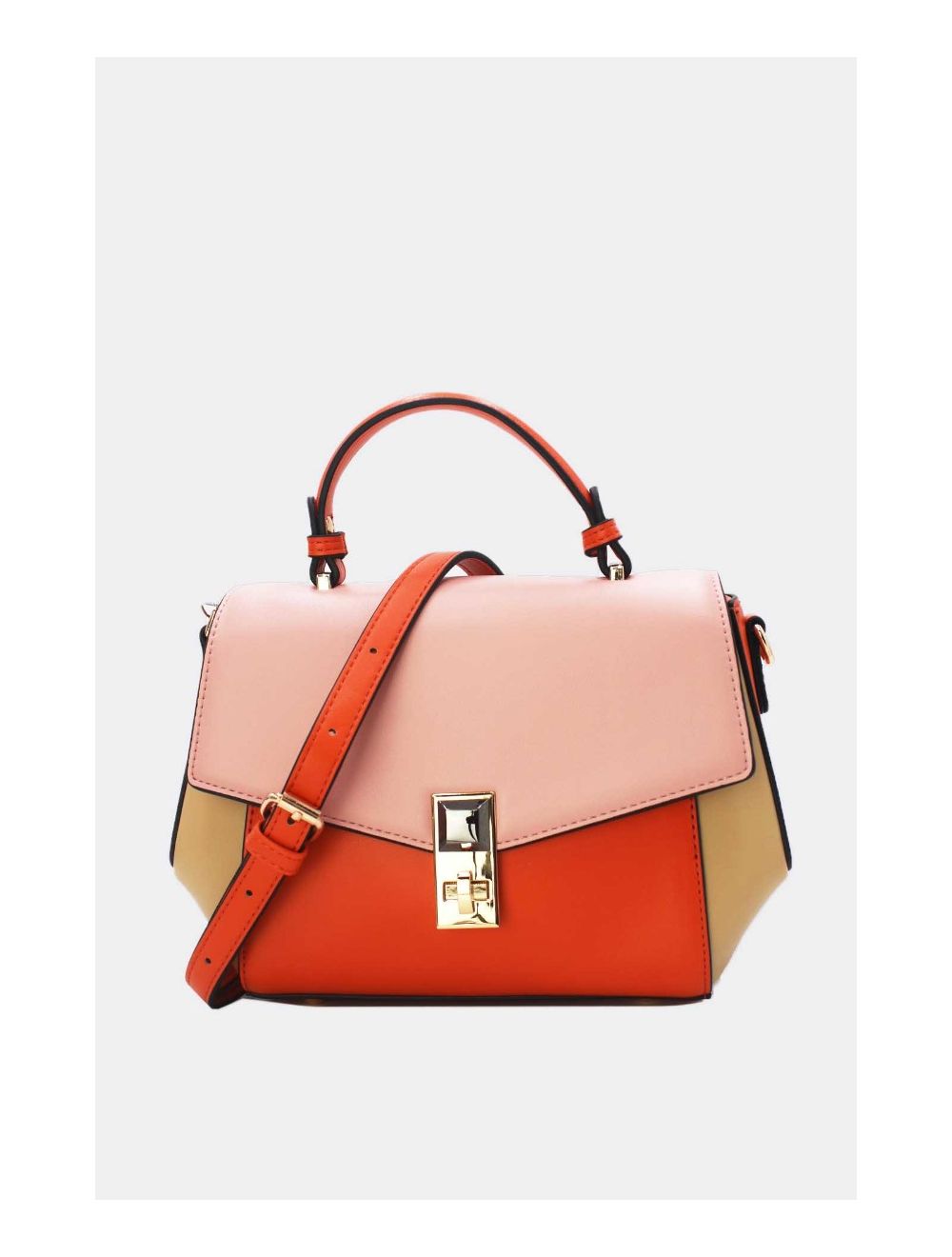 Tom&eva Petit Sac à Main Style Vintage 24P-5981-Orange/PK/Yellow