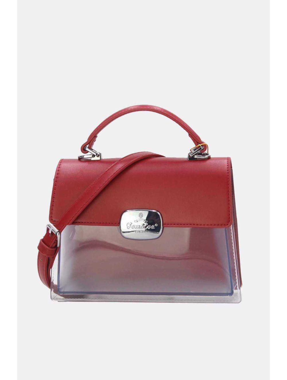 tom&eva Petit Sac à Main Transparent 24P-6062-Rouge