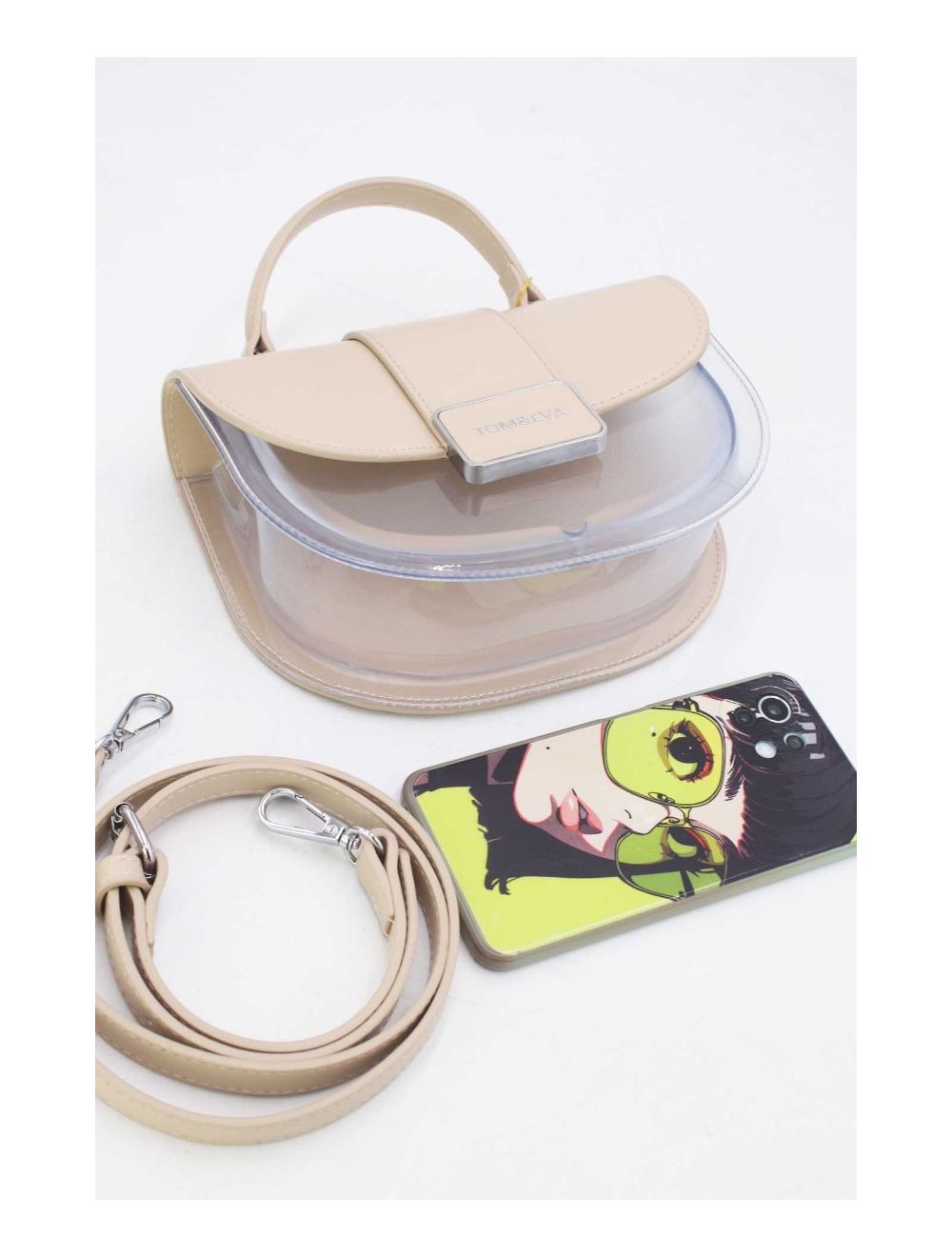 tom&eva Petit Sac à Main Transparent 24P-6063-Abricot